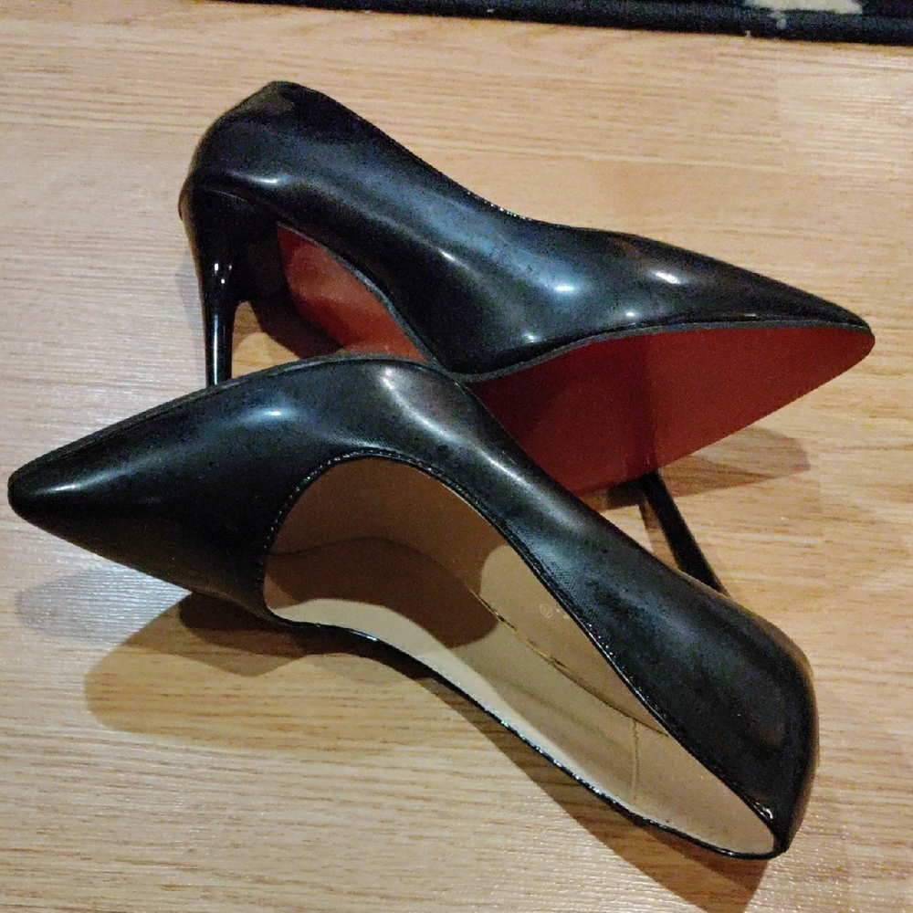 Elegant Red Bottom Black Heels NEW